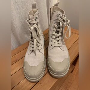 Treasure & Bond Lace-Up Boots in Cream